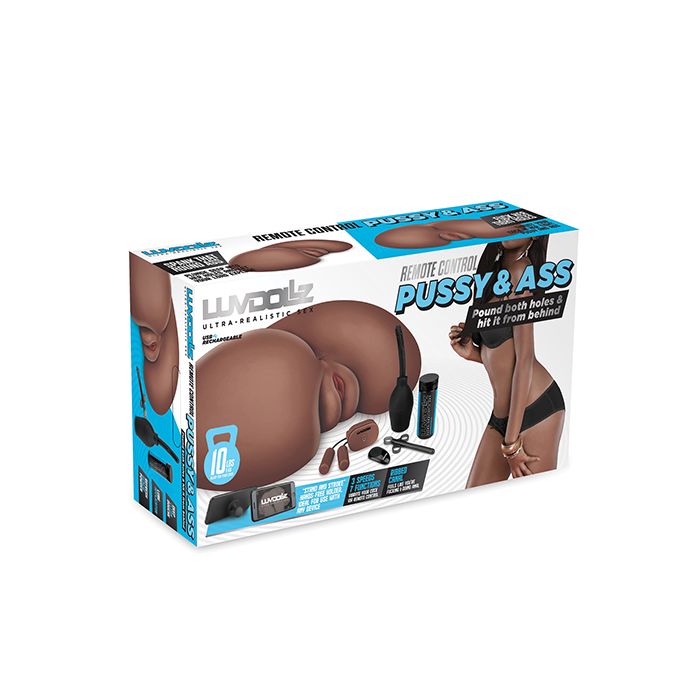 Luvdollz Remote Control Rechargeable Pussy & Ass w/Douche - Mocha