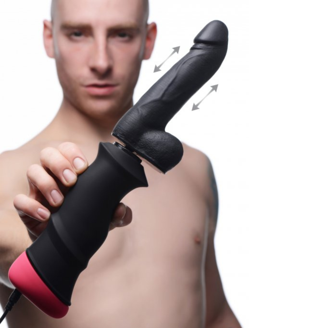Mega-Pounder Hand-held Thrusting Silicone Dildo