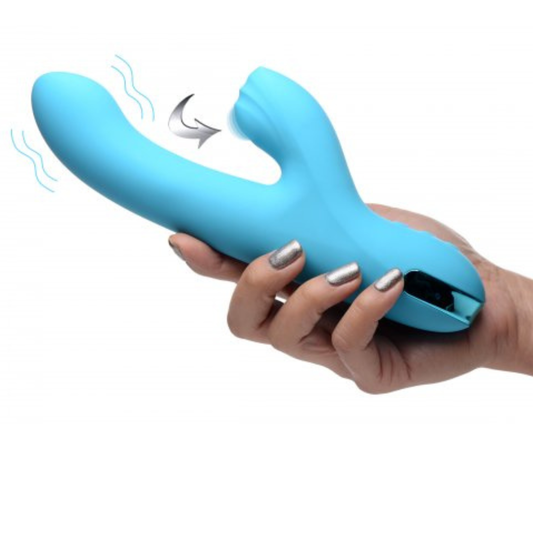 5 Star 13X Silicone Pulsing and Vibrating Rabbit - Teal
