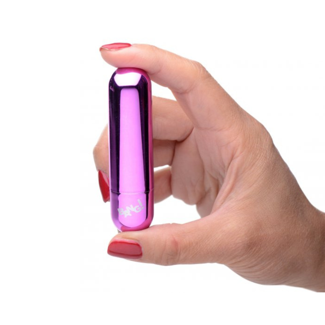 10X Rechargeable Vibrating Metallic Bullet - Purple