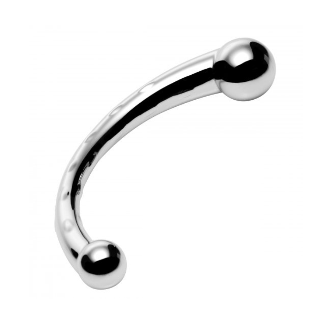 The Chrome Crescent Dual Ended Dildo