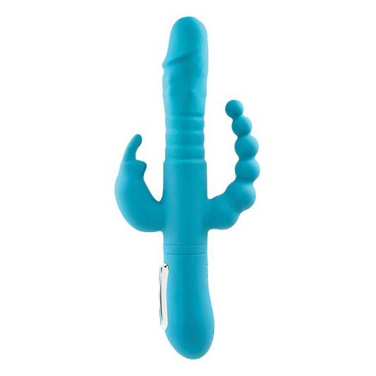 Adam & Eve Eve's Thrusting Triple Joy Rabbit - Teal