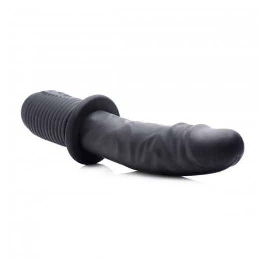Power Pounder Vibrating and Thrusting Silicone Dildo - Black