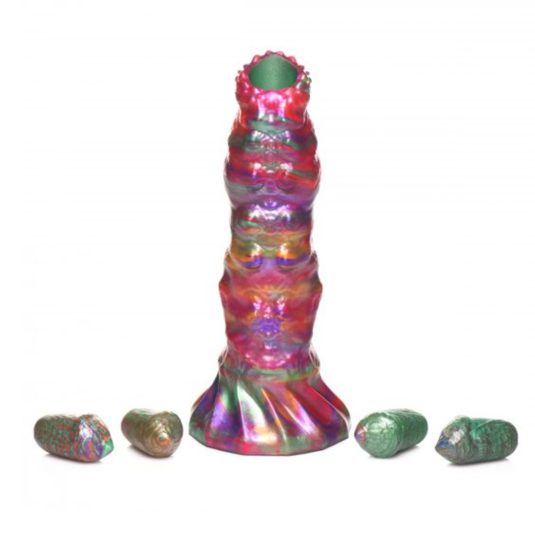 Larva Silicone Ovipositor Dildo with Eggs
