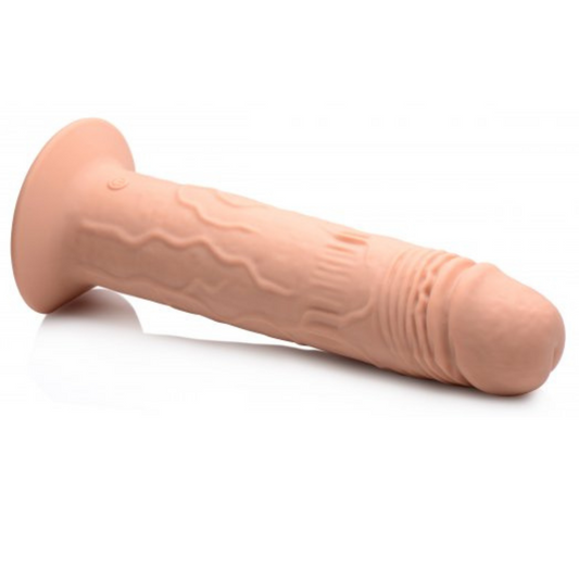 7X Remote Control Vibrating and Thumping Dildo - Medium