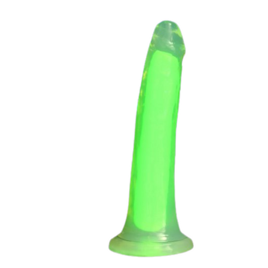 7 Inch Glow-in-the-Dark Silicone Dildo - Green