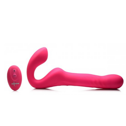 30X Thrusting and Vibrating Strapless Strap-On With Remote Control