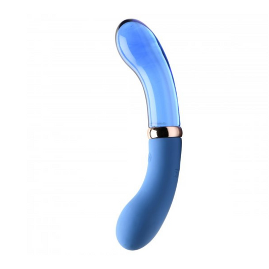 10X Bleu Dual Ended G-Spot Silicone and Glass Vibrator